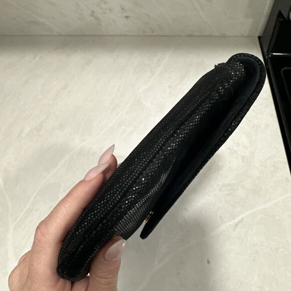 VINTAGE Frenchy of California Black Evening Envelope Clutch Sparkly Shiny - Picture 11 of 14
